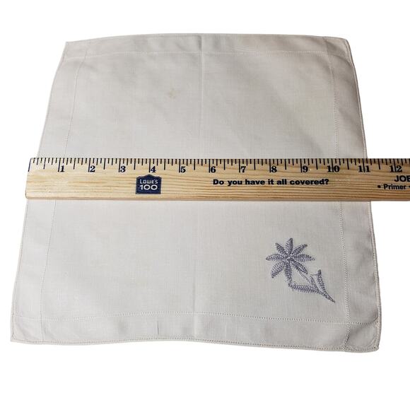 VTG 1960'S WOMENS HANKIE BLUE DAISY EMBROIDERED FLOWERS BRIDAL WEDDING WHITE - Picture 8 of 11